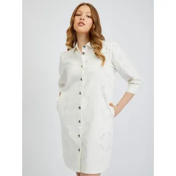 Dámské šaty ORSAY dámské džínové košilové šaty bílá