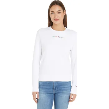 Dámská mikina TOMMY HILFIGER DÁMSKÁ MIKINA TJW REG COLOR SERIF LINEAR CREW WHITE DW0DW15648 YBR Velikost: XS