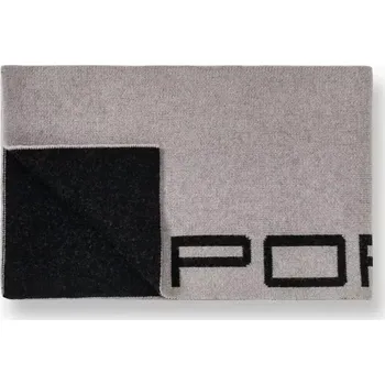 Šála PORSCHE DESIGN Wool scarf Šála sportovního vzhledu zimní pletená z merina šedá s logem (Sportovní pletená šála od Porsche Design ze 100% merino vlny s pleteným logem.)