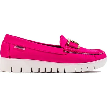 Dámské mokasíny Tmavě růžové semišové mokasíny se zlatým zdobením - Shelovet GD-FL698FU Velikost: 37