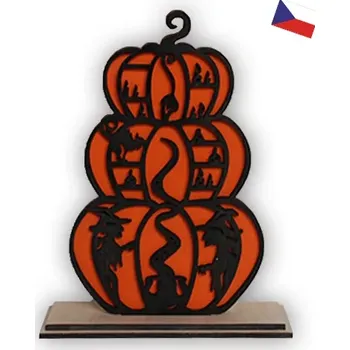 Dřevěná hračka JH WoodArt Halloweenová dekorace čarodejnice 18 cm (Halloweenská dřevěná výzdoba)