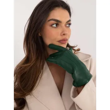 Rukavice Tmavě zelené dámské rukavice z ekokůže