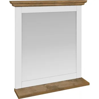 Zrcadlo Bílé koupelnové zrcadlo z masivu Minas