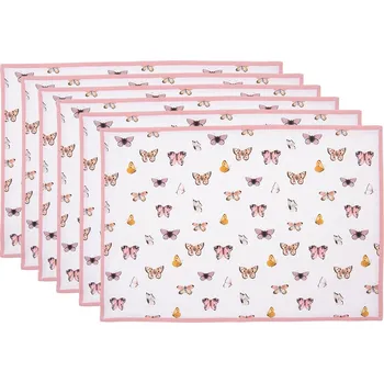 prostírání Clayre & Eef - Textilní prostírání BUTTERFLY PARADISE - sada 6 kusů BPD40