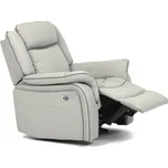 TV křeslo DAVID s elektrickým polohováním — ekokůže, lanýžová, nosnost 150 kg