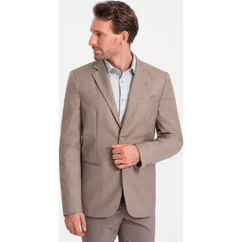 Pánské sako Pánské klasické sako s kapsou na polštář - béžové V3 OM-BLZB-0115 - XXL