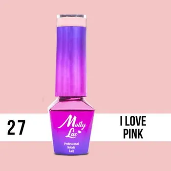 Lak na nehty 27. MOLLY LAC gél lak - I LOVE PINK 5ML