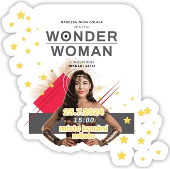 Party nádobí Personal Personalizované pozvánky 6 ks - Wonder Woman