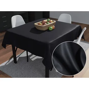 ubrus Čtvercový bavlněný saténový ubrus ST-006 Černý 40x40 cm