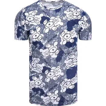 Oblečení a móda Šedé pánské triko s potiskem RX5114 Velikost: 2XL