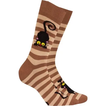 Pánské ponožky Vzorované pánské ponožky PERFECT MAN-CASUAL hnědá 39/41