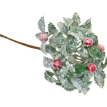 umělá květina Vývazek zelený s jinovatkou 25 cm