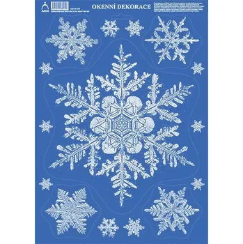 Okenní dekorace Vánoční adhezní nálepky - Velká vánoční vločka 25 x 35 cm