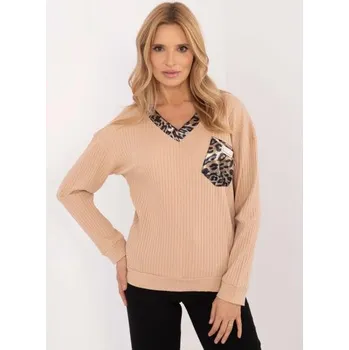 Dámská halenka Velbloudí halenka s leopardími vsadkami