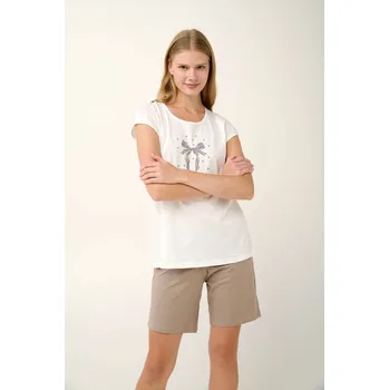 Dámské pyžamo Vamp - Dámské pyžamo s krátkými kalhotami 20926 - Vamp cream XXL