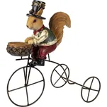 Clayre & Eef - Dekorativní figurka veverky na tříkolce 6PR3498