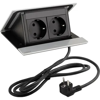 Elektrická zásuvka LEGRAND PopUp, 2x230V, eloxovaný hliník, SCHUKO