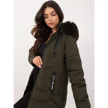 Dámská bunda Khaki prošívaná péřová zimní bunda