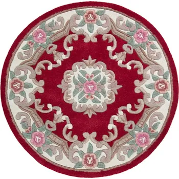 Koberec Červený vlněný koberec Flair Rugs Aubusson, ⌀ 120 cm ID_1365657