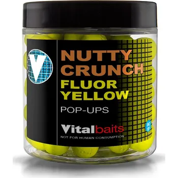 Boilies Pop-Up Vitalbaits Nutty Crunch Fluor Yellow 18mm 80g