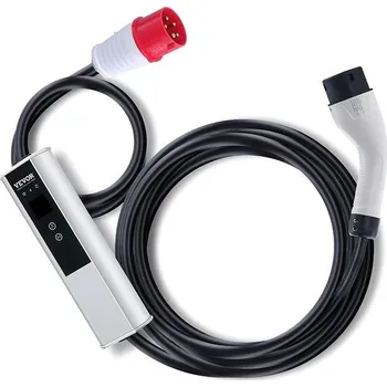 Auto-moto VEVOR přenosná nabíječka typ 2, 22kW EV, 32A CEE 32, 7,5 m, 230V/400V, obrazovka, 3 fáze