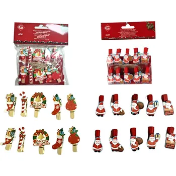 Vánoční dekorace Euro Habitat Vánoční kolíčky se šňůrkou, 4 cm (10 ks)