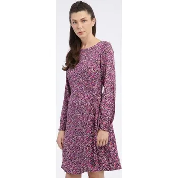 Dámské šaty Růžovo-fialové dámské vzorované šaty