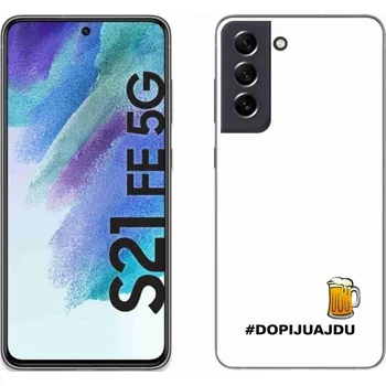 Pouzdro na mobilní telefon Gelový kryt mmCase na Samsung Galaxy S21 FE 5G - pivní motiv 1 bílé pozadí