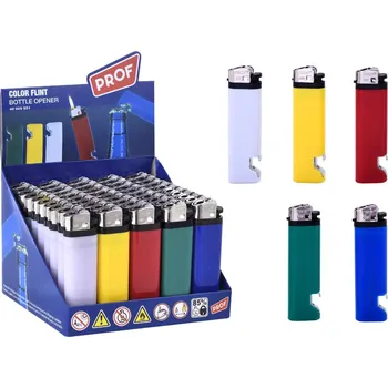 PROF Zapalovač s výměnným kamínkem a otvírákem, 50ks