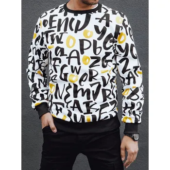 Pánská mikina Bílo-černá pánská mikina s potiskem BX5761 Velikost: 2XL