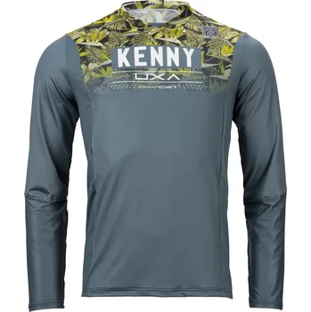 cyklistický dres KENNY cyklo dres CHARGER 23 LS floral green - S