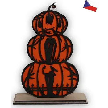 Dřevěná hračka JH WoodArt Halloweenová dekorace drákula 18 cm (Halloweenská dřevěná výzdoba)