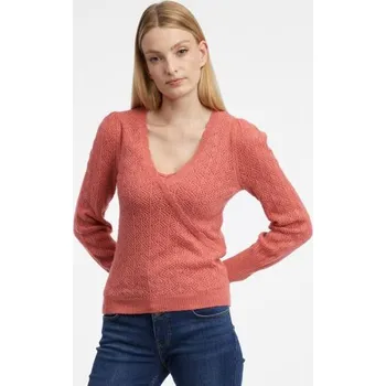 Dámský svetr Cihlový dámský svetr s příměsí vlny