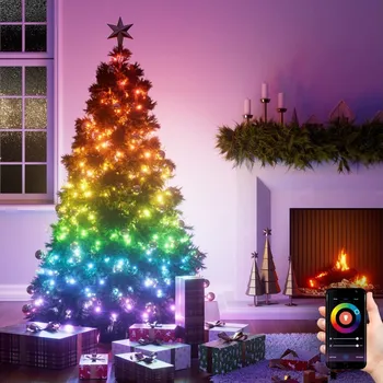 Venkovní osvětlení NanoleafN7102K02-25HSL-LEDRGBW Vánoční řetěz 300xLED 2x12m 2700-6500K Wi-Fi IP67