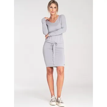 Dámské šaty Tmavě šedé dámské sportovní šaty s dlouhým rukávem M1049 dark grey Velikost: L