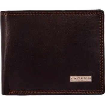 Módní doplněk Kožená pánská peněženka LG-1788 hnědá kovové logo