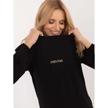 Dámská halenka Černá halenka s dlouhým rukávem a kulatým výstřihem