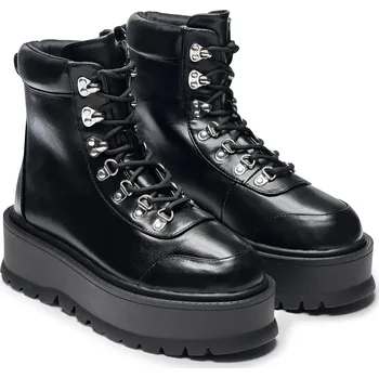 Dámské lodičky boty s klínem - HYDRA All Black Matrix Platform - KOI - KA00102056