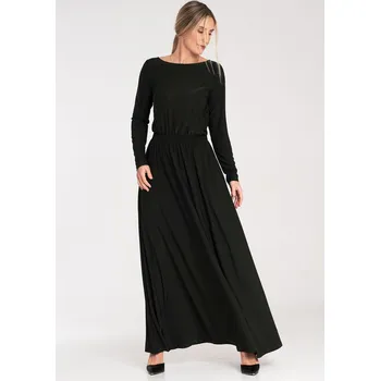 Dámské šaty Černé dámské maxi šaty s dlouhým rukávem M1052 Black Velikost: L
