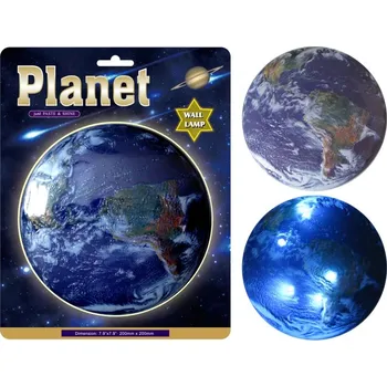 Lampička Impap lampička LED 20cm na stěnu planeta Země