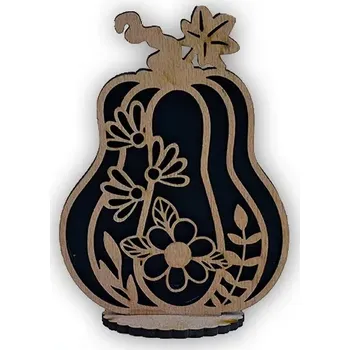 Dřevěná hračka JH WoodArt Halloweenová dekorace dýně B 13 cm (Halloweenská dřevěná výzdoba)