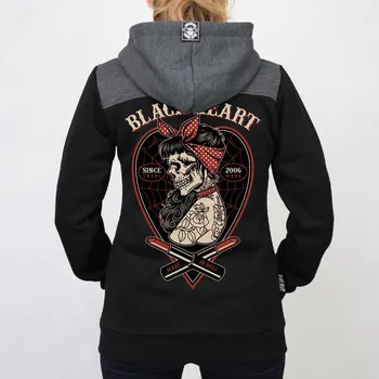 Dámská mikina Dámská Mikina BLACK HEART LENY Barva: Černá, Velikost: S