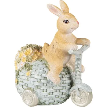 Bytová dekorace Clayre & Eef - Dekorativní figurka zajíčka na tříkolce 6PR3836
