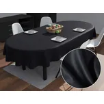 Oválný bavlněný saténový ubrus ST-006 Černý 140x220 cm