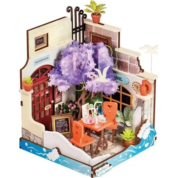 ostatní stavebnice RoboTime 3D dřevěná skládačka Miniatura domečku Restaurace Sea Holiday