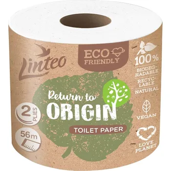 Toaletní papír Linteo Economy toaletní papír 2vrstvý role 448 útržků, 56 metrů, 1 role