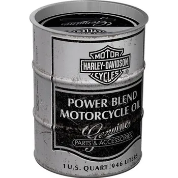 Pokladnička NOSTALGIC ART kasička barel Harley-Davidson Power Blend Oil