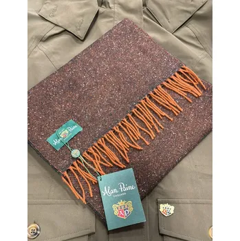 Šála ALAN PAINE - Redmile vlněná šála Tmavě hnědá