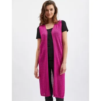 Dámský svetr Růžový dámský kardigan bez rukávů