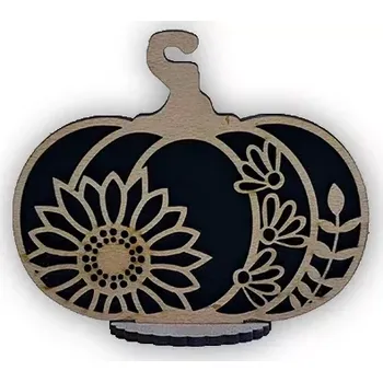 Dřevěná hračka JH WoodArt Halloweenová dekorace dýně C 13 cm (Halloweenská dřevěná výzdoba)